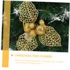 CIMAXIC 10pcs Christmas Tree Balls Ornaments Artificial Poinsettia Flowers Glitter Decorations Xmas Tree Wreath Holiday Decor view 4