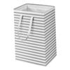 ANDRESLAD Laundry Hamper Storage Basket Collapsible Clothing Holder for Bedroom and Dorm Stylish Grey Striped Design for Dirty Clothes and Toy Organization view 1