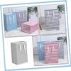 ANDRESLAD Laundry Hamper Storage Basket Collapsible Clothing Holder for Bedroom and Dorm Stylish Grey Striped Design for Dirty Clothes and Toy Organization view 3