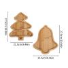 2 Pcs Christmas Charcuterie Boards Wooden Christmas Tree Charcuterie Board Christmas Bell Serving Tray,Christmas Serving Decorative Platter Fruit Platter Tray for Xmas Holiday view 2