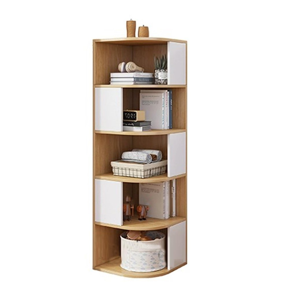 LYHXYLFT Corner Bookshelf,Full Baffle Shaped Display Bookshelves,Density Board Corner Bookcase,Suitable for Storing Books,Stationery,Photo and Other Items(15.74X15.74X57.87)