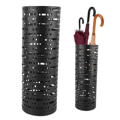 NDNCZDHC Umbrella Stand, Umbrella Holder for Entryway, Metal Umbrella Organizer, Round Umbrella Rack Freestanding, 16.5 x5.9 Inches, Black