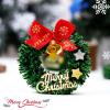 4Pcs Christmas Wreath Decorations, Mini Wreaths with Bow & Golden Bell, Green Artificial Wreath for Christmas Tree Holiday Home Decoration view 2