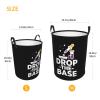 Drop The Base Chemistry Large Laundry Basket,Bathroom,Waterproof,Collapsible Round Clothes Basket Freestanding Laundry Hamper view 2