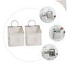 CAXUSD 2pcs Wall Hanging Storage Organizer Versatile Over Door Pocket Organizer for Bathroom Bedroom Fabric Design with Frame for Keys Mail and Accessories White view 3