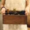 Black Walnut Wood Storage Basket Solid Wood Tabletop Cosmetic Skin Care Office Grocery Organizer Storage Box view 1