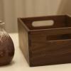 Black Walnut Wood Storage Basket Solid Wood Tabletop Cosmetic Skin Care Office Grocery Organizer Storage Box view 3