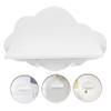 PRETYZOOM 1pc Punch Wooden Cloud Shape Floating Shelf Heavy Duty Wall Storage Rack for Home Easy to Install for Boys and Girls Room Nursery Bathroom White view 4