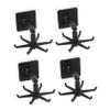 FONDOTIN 4pcs Multi-Purpose Rotatable Utensil Holder Wall-Mounted Kitchen Organizer Swivel Hooks for Spatulas Ladles and More Easy Installation Black view 1