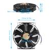 Engine Radiator Fan, Electric Radiator Cooling Fan Electric Radiator Fan DC 12V 80W 2400RPM 10in Iron Plastic for Car Truck view 2