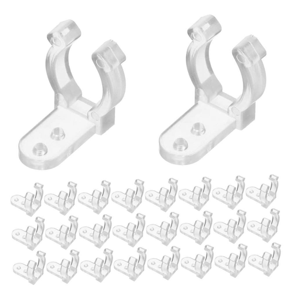 GLEAVI 50pcs Rope Light Mount Clips Easy Installation Fasteners for Outdoor String Lights and Neon Lighting Compatible with Various Screws Included