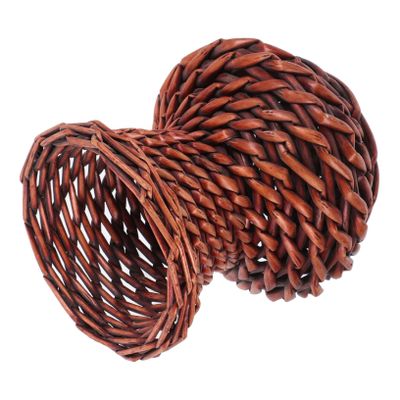Cabilock Wicker Woven Dried Flowers Vase Rustic Decorative Vase for Fresh Bouquets Flower Arrangements for Home Office Garden Decor Easy to Clean Smooth Boho Style