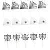 COLLBATH 17pcs Halloween Web Cupcake Toppers Creative Cake Inserted Cards for Parties Festive Photo Props for Halloween Desserts and Table Decorations view 1