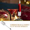 BIUDECO 5pcs Large Glitter Taper Candle Holders Metal Christmas Decor Metal Candle Cups view 3