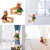 Argzm Christmas Funny Knitted Gingerbreads Man Dolls Curtain Tieback Buckles Accessories for Window Drapes Holder Holdback view 2
