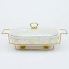 2.0L,SLDAGe Rectangle Chafing Dish Buffet Set,Ceramics Chafers Buffet Servers and Food Warmers,Buffets Chaffing Servers with Glass Viewing Covers & Fuel Holder for Parties Banquets Christmas Catering view 1