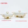 2.0L,SLDAGe Rectangle Chafing Dish Buffet Set,Ceramics Chafers Buffet Servers and Food Warmers,Buffets Chaffing Servers with Glass Viewing Covers & Fuel Holder for Parties Banquets Christmas Catering view 2