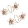 Curtain Tie Backs,Curtain Buckle Strap,2 Pack Hand-Woven Flower Curtain Tiebacks Home Decor Drape Tie Backs Jute Rope Curtain Holdbacks for Home Office Window Draperies(Beige) view 1