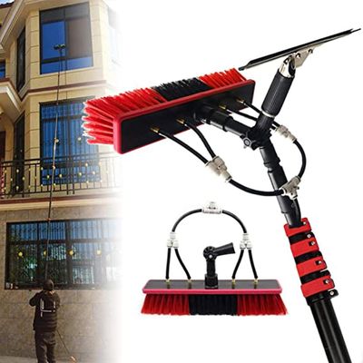 Water Fed Pole Kit, Glass Cleaning Brush Kit, Window Cleaning Kit, Extendable Window Cleaning Kit Telescopic Brush, Telescopic Window Cleaner Conservatory Roof Cleaner,10.8m