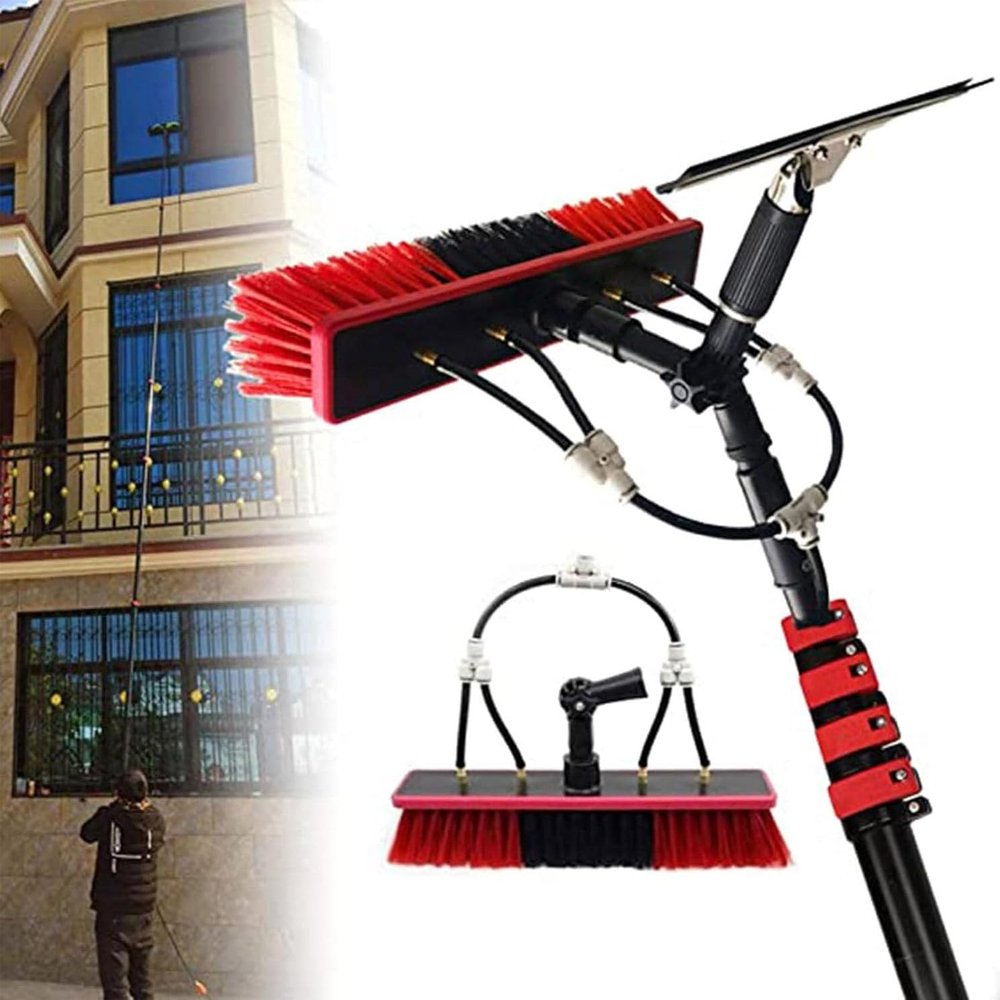 Water Fed Pole Kit, Glass Cleaning Brush Kit, Window Cleaning Kit, Extendable Window Cleaning Kit Telescopic Brush, Telescopic Window Cleaner Conservatory Roof Cleaner,10.8m
