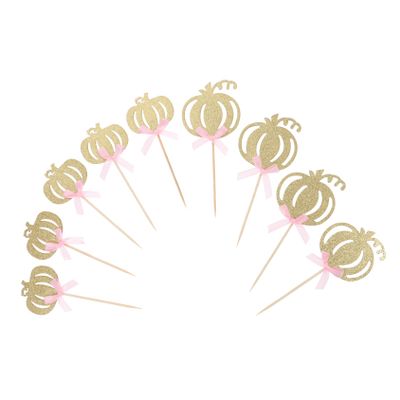 VILLFUL 20pcs Pumpkin Shape Cake Insert Sticks for Thanksgiving and Birthday Party Decorations Creative Cake Accessory Decor Lovely Festive