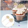 VILLFUL 20pcs Pumpkin Shape Cake Insert Sticks for Thanksgiving and Birthday Party Decorations Creative Cake Accessory Decor Lovely Festive view 2