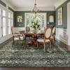 Lahome Boho Green Area Rugs 9x12 Living Room,Washable Large Rugs for Bedroom Aesthetic,Vintage Distressed Non Slip Low Pile Dining Room Rug Carpet for Home Office Playroom(9'x12',Green) view 2