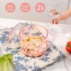 2L Pink Glass Simmer Pot, 2000ml/2.2Qt/68oz, Glass Pots for Cooking on Stove,Heart-shaped Lid,Heat Resistant,Oven Gas Electric Stove Dishwasher Safe for Potpourri Pasta Soups view 3