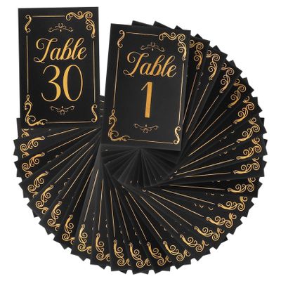 FIXOSHEE 31pcs Wedding Table Number Cards Elegant Place Card Holders for Reception Reusable Table Signs for Events for Weddings Rehearsal Dinners and More
