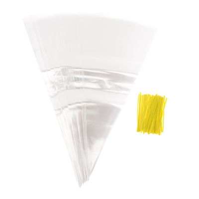 GOOHOCHY Cone Shaped Popcorn Packaging Bag Craft Treats Candy Bags Multi-use Party Favor Wrapping Pouch