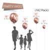 PartyWoo Metallic Rose Gold Balloons 100 pcs and PartyWoo Metallic Rose Gold Balloons 140 pcs view 3