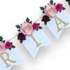 Customized Floral Event Banner - Flower Event Banner - Customize to Say Anything - Baby Shower Banner - Happy Birthday Banner - Customized Word Banner (4 letters) view 1