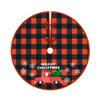 Christmas Tree Skirt, Rustic Christmas Tree Mat, Xmas Tree Skirt Mat with Santa Claus Snowflake Pattern for Indoor Outdoor Merry Christmas Holiday Party Decor view 1