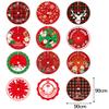 Christmas Tree Skirt, Rustic Christmas Tree Mat, Xmas Tree Skirt Mat with Santa Claus Snowflake Pattern for Indoor Outdoor Merry Christmas Holiday Party Decor view 3