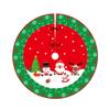 Christmas Tree Skirt, Rustic Christmas Tree Mat, Xmas Tree Skirt Mat with Santa Claus Snowflake Pattern for Indoor Outdoor Merry Christmas Holiday Party Decor view 1
