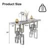 AUZ 55 Inch Silver Console Table, Gray Entryway Table, Modern Glossy Stainless Steel Rectangle Hallway Table for Couch, Living Room, Office, Foyer, Front Hall view 2