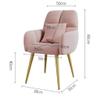 Dining Chairs,Modern Dressing Chair Comfortable Side Chair Upholstered Seat with Metal Legs for Bedroom Cafe Restaurant(Color:Pink) view 2
