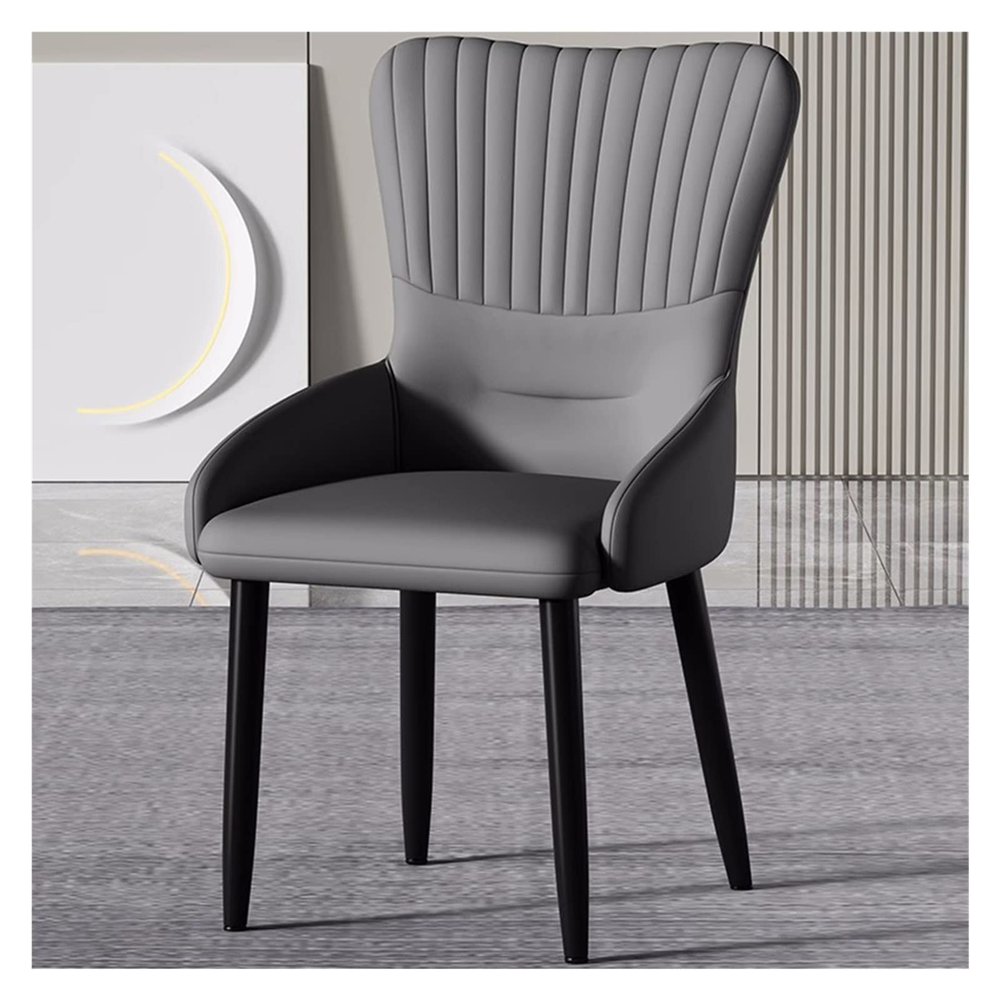 Kitchen Chair Upholstered Dining Chairs Desk Chair Side Chair with Metal Legs,Mid Century Modern Accent Velvet Upholstered Leisure Side Chairs for Dining,Kitchen,Bedroom (Color : Gray-2)