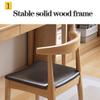 Upholstered Dining Chairs with Wood Legs,Mid-Century Modern Dining Room Chairs with Curve Padded Open Back,Practical Kitchen Chairs for Living Room (Color : Style-3) view 3