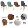 Dining Chairs Dining Room Chairs Gold Metal Dining Chairs Indoor Outdoor Chairs PU Leather Upholstered Leisure Chairs with Back for Dinning Kitchen Bedroom view 3