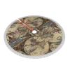 Ancient Map World Globe Christmas Tree Skirt with Tassel for Party Holiday Christmas Decorations Xmas Tree Mat Ornaments view 2
