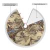 Ancient Map World Globe Christmas Tree Skirt with Tassel for Party Holiday Christmas Decorations Xmas Tree Mat Ornaments view 4