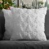 4TH Emotion Christmas Snowflake Tree Decorative Pillow Covers 20x20 Set of 2, White Soft Plush Faux Fur Farmhouse Throw Cushion Cases for Xmas Winter Holiday Home Decorations view 1