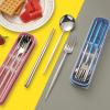 ONUIFIKE Silverware Set, 2/8/12/16/20/24 Pieces Stainless Steel Portable Tableware Portuguese Chopsticks Spoon Student Outdoor Storage Box Portable Tableware, Home Cutlery Flatware Set(Red Silver,24 view 4