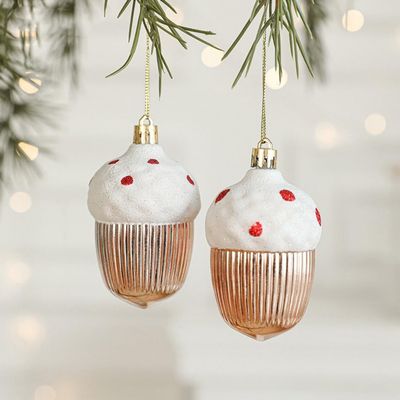 2PCS Christmas Hanging Decorations Creative Plastic Tree Ornaments for Xmas Party Supplies, and Festive Atmosphere