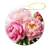 Christmas Ornaments Peony Flowers Blossom Ceramic Ornament Crafts Hanging Souvenir Round Hanging Pendant Ornaments for Xmas Holiday Party Christmas Tree Decorations 1 Pcs view 1