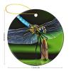 Christmas Ornaments Dragonfly Mode Ceramic Ornament Crafts Hanging Souvenir Round Hanging Pendant Ornaments for Xmas Holiday Party Christmas Tree Decorations 1 Pcs view 2
