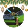 Christmas Ornaments Dragonfly Mode Ceramic Ornament Crafts Hanging Souvenir Round Hanging Pendant Ornaments for Xmas Holiday Party Christmas Tree Decorations 1 Pcs view 3
