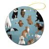 Christmas Ornaments Raining Cats & Dogs Ceramic Ornament Crafts Hanging Souvenir Round Hanging Pendant Ornaments for Xmas Holiday Party Christmas Tree Decorations 1 Pcs view 1