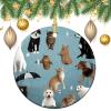 Christmas Ornaments Raining Cats & Dogs Ceramic Ornament Crafts Hanging Souvenir Round Hanging Pendant Ornaments for Xmas Holiday Party Christmas Tree Decorations 1 Pcs view 3